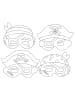 Playbox Tekturowe maski (12 szt.) "Pirates" - 3+