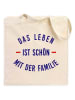 WOOOP Stoffbeutel "Das Leben ist schön" in Beige - (B)36 x (H)43 cm