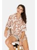 Le Jardin du Lin Linnen jurk camel/wit