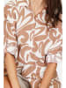 Le Jardin du Lin Leinen-Kleid in Camel/ Weiß