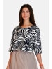 Le Jardin du Lin Bluse in Dunkelblau/ Creme