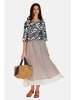Le Jardin du Lin Bluse in Dunkelblau/ Creme