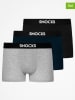 SNOCKS 3er-Set: Boxershorts in Dunkelblau/ Schwarz/ Grau