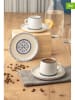 Hermia 6-delige set: koffiekoppen wit/blauw - 90 ml