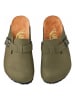 Moosefield Leren clogs kaki