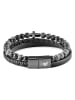 U.S. Polo Assn. Leder-Armband in Schwarz/ Grau