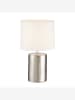 FISCHER & HONSEL Lampa stołowa LED "Prata" w kolorze srebrno-białym - wys. 35 x Ø 20 cm