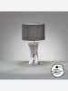 FISCHER & HONSEL Tischleuchte "Louis" in Silber/ Grau - (H)44 x Ø 25 cm