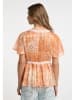 IZIA Bluse in Orange/ Weiß