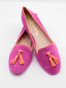 Belle Amie Leren ballerina's roze/neonoranje