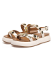 INUOVO Leder-Sandalen in Creme/ Gold