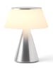 Lexon Ledtafellamp "Luma XL" zilverkleurig - (H)24,8 x Ø 20,7 cm