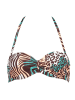 Venice Bikini-Oberteil in Braun/ Beige/ Türkis