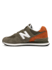 New Balance Leder-Sneakers "574" in Khaki/ Orange