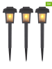 Globo lighting Ogrodowe lampy solarne LED (3 szt.) w kolorze czarnym - wys. 36,8 cm