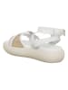 Patrizia Pepe Leder-Sandalen in Weiß/ Gold
