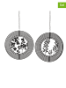 Boltze 2-delige set: decoratieve hangers "Calypso" zwart - Ø 20 cm