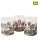 Boltze 3er-Set: Windlichter "Gardenlove" in Creme/ Rosa - (H)14 cm