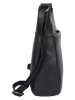 Bellicci Leren schoudertas "Sidney" zwart - (B)30 x (H)25 x (D)8 cm