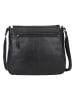 Bellicci Leren schoudertas "Silvia" zwart - (B)27 x (H)8 x (D)4 cm