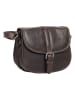 Bellicci Leren schoudertas "Kiara" donkerbruin - (B)18 x (H)16 x (D)10 cm