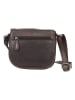 Bellicci Leren schoudertas "Kiara" donkerbruin - (B)18 x (H)16 x (D)10 cm