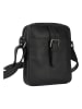SPARWELL Leder-Umhängetasche "Karamelo" in Schwarz - (B)18,5 x (H)21,5 x (T)5 cm
