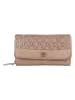 Bellicci Leder-Geldbörse "Pedra" in Taupe - (B)19 x (H)10 x (T)4 cm