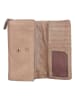 Bellicci Leder-Geldbörse "Pedra" in Taupe - (B)19 x (H)10 x (T)4 cm