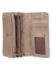 Bellicci Leren portemonnee "Perla" taupe - (B)17,5 x (H)10 x (D)3 cm