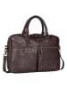 Bellicci Leder-Henkeltasche "Chase" in Dunkelbraun - (B)39 x (H)27 x (T)10 cm