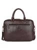 Bellicci Leder-Henkeltasche "Chase" in Dunkelbraun - (B)39 x (H)27 x (T)10 cm