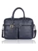 Bellicci Leren handtas "Chase" donkerblauw - (B)39 x (H)27 x (D)10 cm
