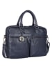 Bellicci Leren handtas "Chase" donkerblauw - (B)39 x (H)27 x (D)10 cm