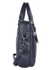 Bellicci Leren handtas "Chase" donkerblauw - (B)39 x (H)27 x (D)10 cm