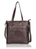 Bellicci Leder-Shopper "Charon" in Dunkelbraun - (B)33 x (H)38 x (T)10,5 cm