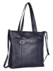 Bellicci Leder-Shopper "Charon" in Dunkelblau - (B)33 x (H)38 x (T)10,5 cm