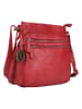 Bellicci Leder-Umhängetasche "Cynthia" in Rot - (B)22,5 x (H)24 x (T)9,5 cm