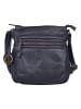 Bellicci Leren schoudertas "Cynthia" donkerblauw - (B)22,5 x (H)24 x (D)9,5 cm
