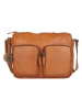 Bellicci Leder-Umhängetasche "Crisanta" in Cognac - (B)30 x (H)22 x (T)10 cm