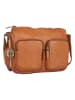 Bellicci Leder-Umhängetasche "Crisanta" in Cognac - (B)30 x (H)22 x (T)10 cm
