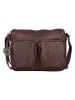 Bellicci Leder-Umhängetasche "Crisanta" in Dunkelbraun - (B)30 x (H)22 x (T)10 cm
