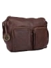 Bellicci Leder-Umhängetasche "Crisanta" in Dunkelbraun - (B)30 x (H)22 x (T)10 cm