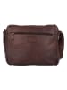 Bellicci Leder-Umhängetasche "Crisanta" in Dunkelbraun - (B)30 x (H)22 x (T)10 cm