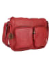 Bellicci Skórzana torebka "Crisanta" w kolorze czerwonym - 30 x 22 x 10 cm