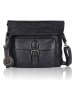 Bellicci Leder-Umhängetasche "Eva" in Schwarz - (B)34 x (H)29 x (T)4,5 cm