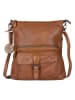 Bellicci Leder-Umhängetasche "Eva" in Cognac - (B)34 x (H)29 x (T)4,5 cm