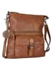 Bellicci Leder-Umhängetasche "Eva" in Cognac - (B)34 x (H)29 x (T)4,5 cm
