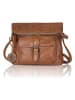 Bellicci Leder-Umhängetasche "Eva" in Cognac - (B)34 x (H)29 x (T)4,5 cm