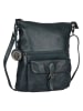 Bellicci Leder-Umhängetasche "Eva" in Petrol - (B)34 x (H)29 x (T)4,5 cm
